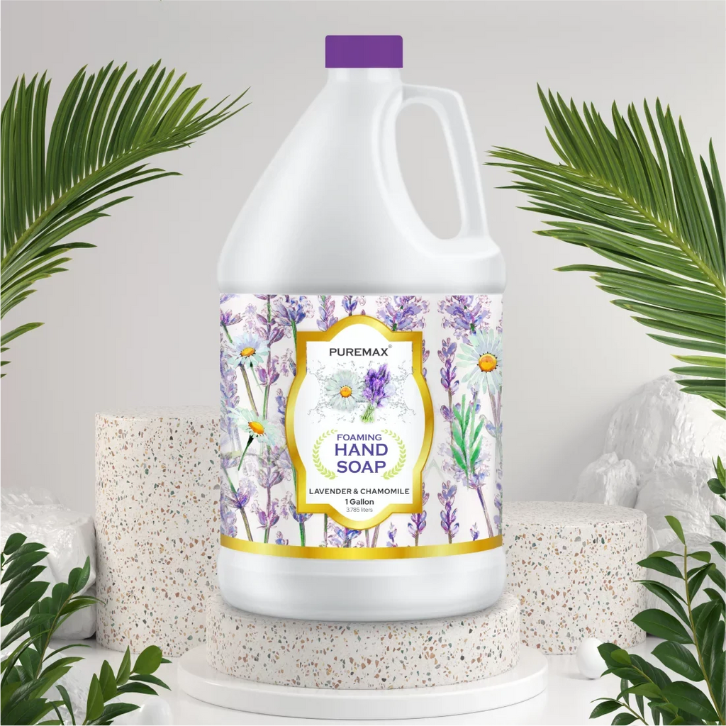 Puremax Foaming Hand Soap Lavender Refills with Essential Oils | Gentle, Moisturizing 128 fl oz
