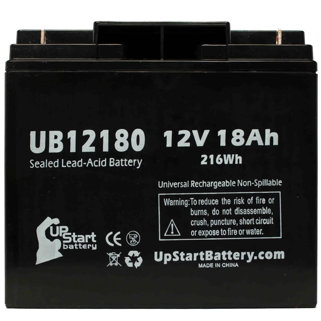 4x Pack - Matching CSB BATTERY OF AMERICA GP12150F Battery - Replacement UB12180 Universal Sealed Lead Acid Battery (12V, 18Ah, 18000mAh, T4 Terminal, AGM, SLA)