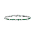 Louis Creations BRB398ED 3.09 CTW Diamond & Emerald Bracelet, 14K White Gold