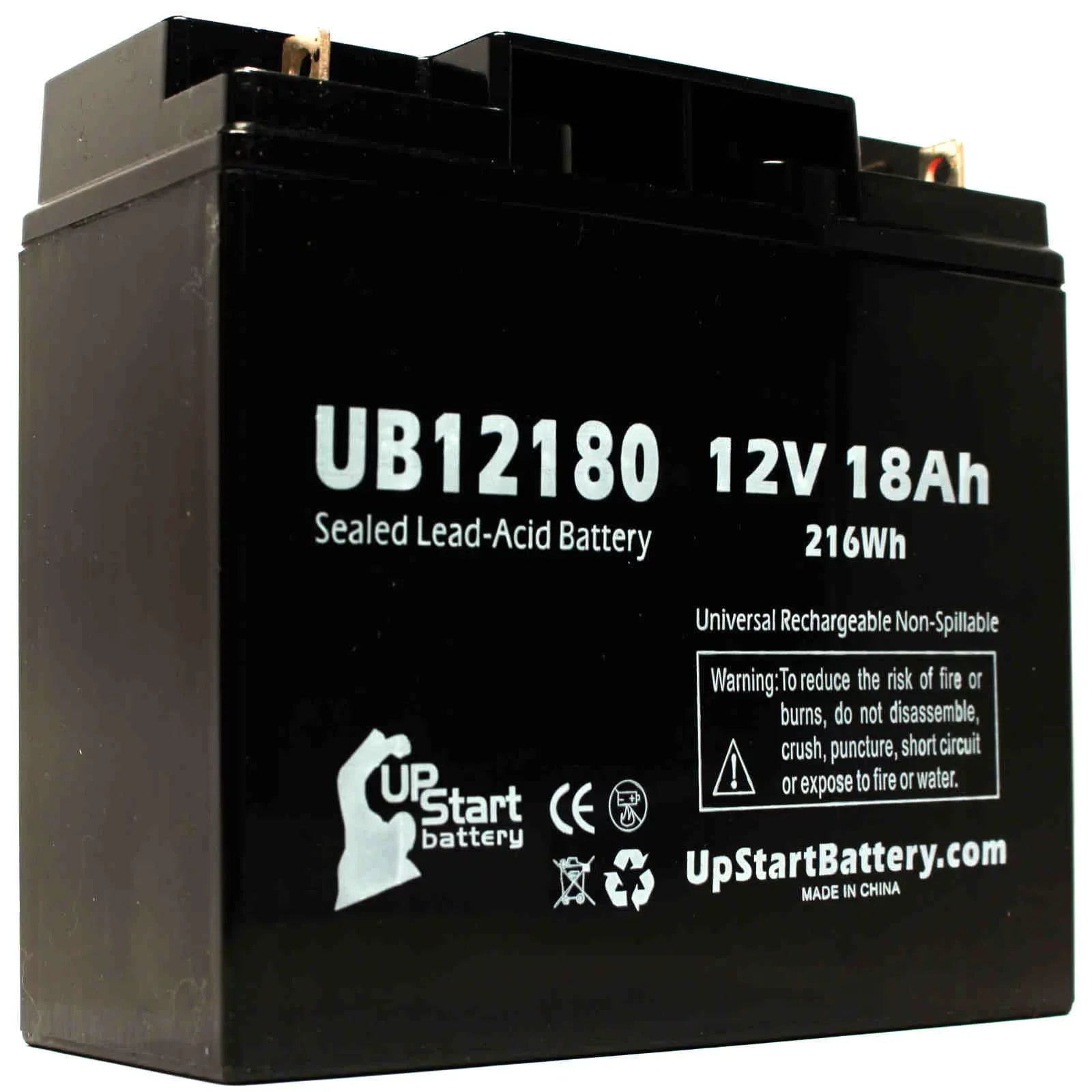 4x Pack - Fitting Datascope INTRA AORTA PUMP SYSTEM 100 Battery - Replacement UB12180 Universal Sealed Lead Acid Battery (12V, 18Ah, 18000mAh, T4 Terminal, AGM, SLA)