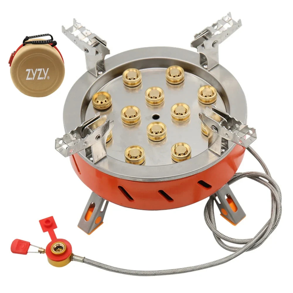 ZYZY 12- Camping Stove, Windproof and High-Power Gases Stove - Outdoor Furnace for Camping