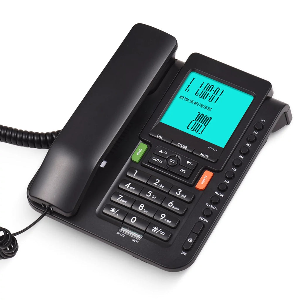 Black Bisofice Landline Phone with Hands Free, Redial, and Speed Dial for Business Hotel