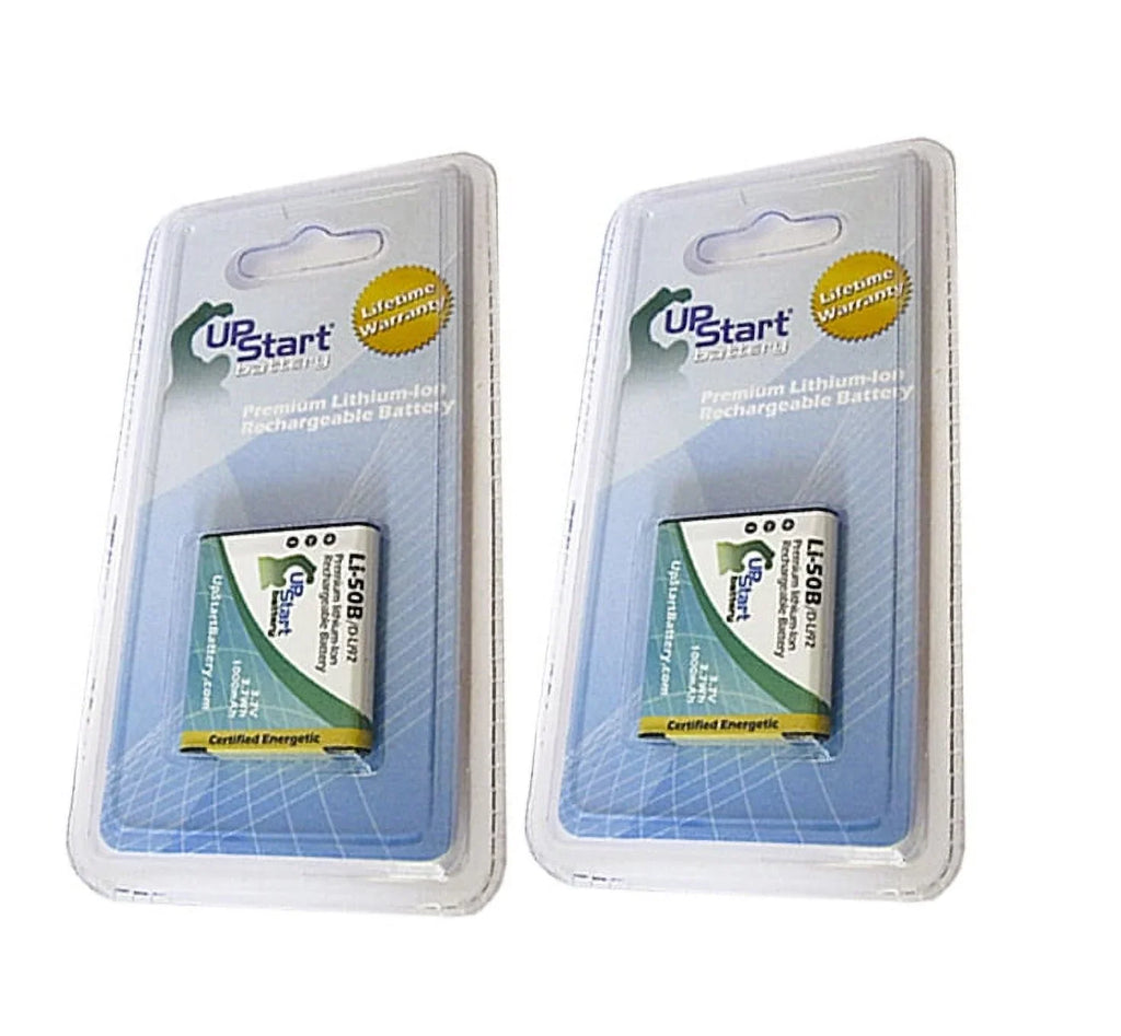 2x Pack - UpStart Battery Olympus Stylus Tough TG-830 Battery - Replacement for Olympus LI-50B Digital Camera Battery (1000mAh, 3.7V, Lithium-Ion)