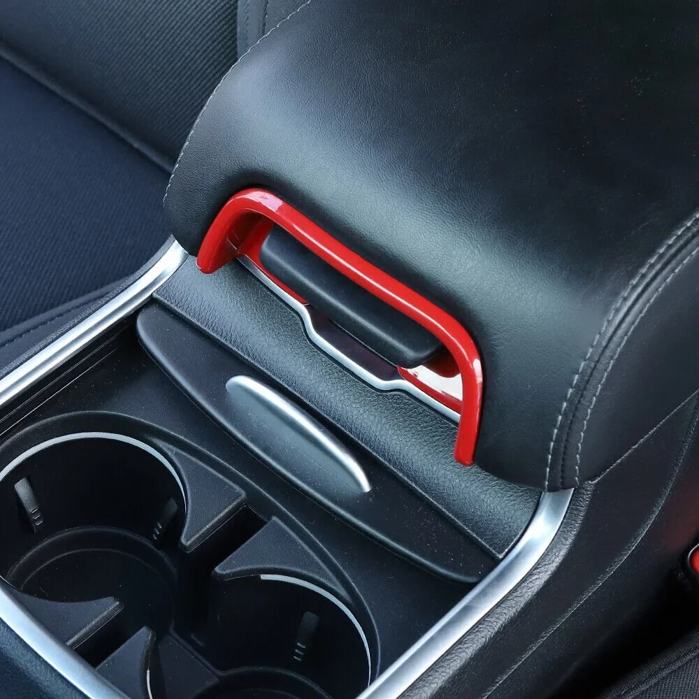 Teledu ABS Red Center Console Armrest Button Trim , 2pcs m