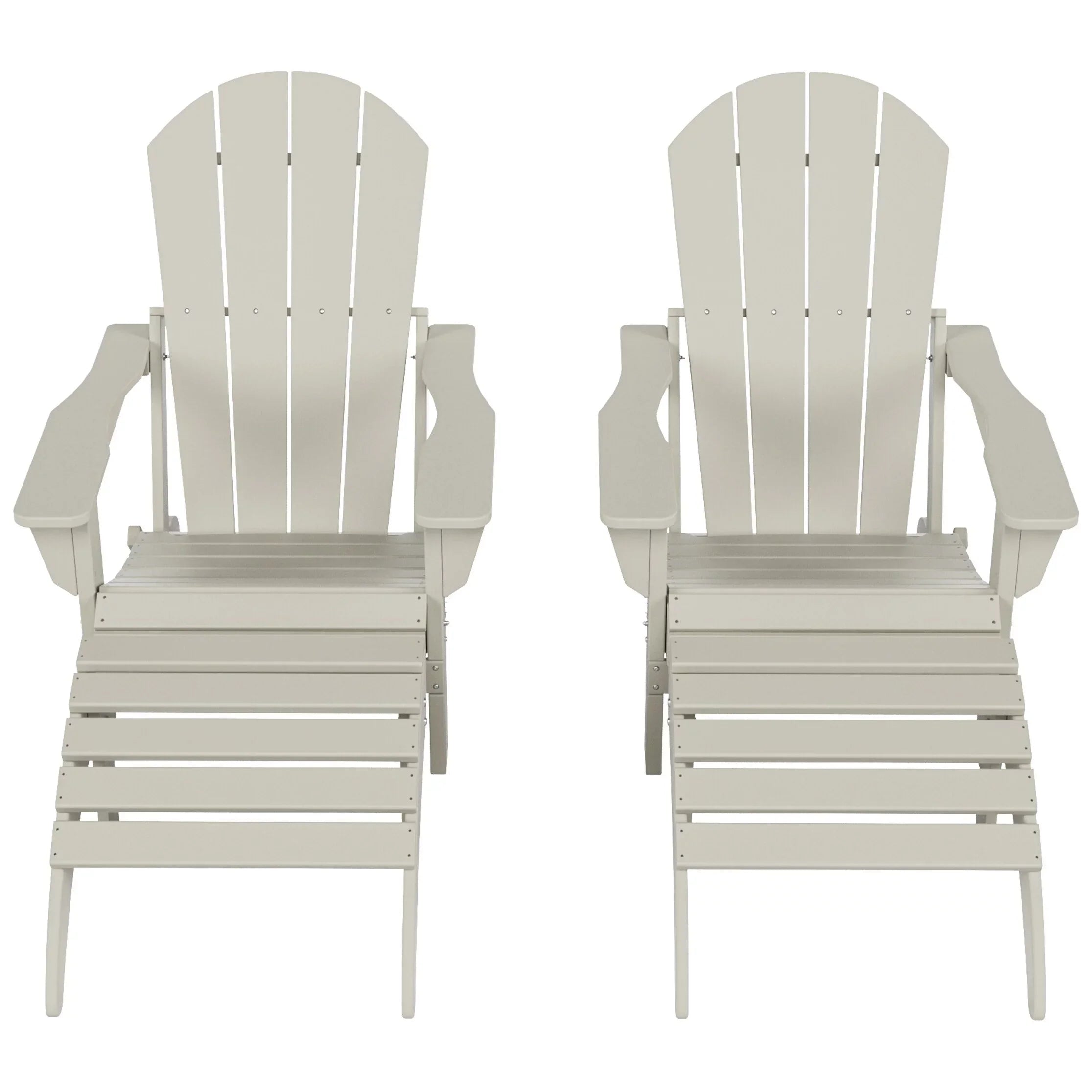 Polytrends Laguna All Condition Poly Outdoor Patio Adirondack Chair Conversation Set - (4-Piece) Sand