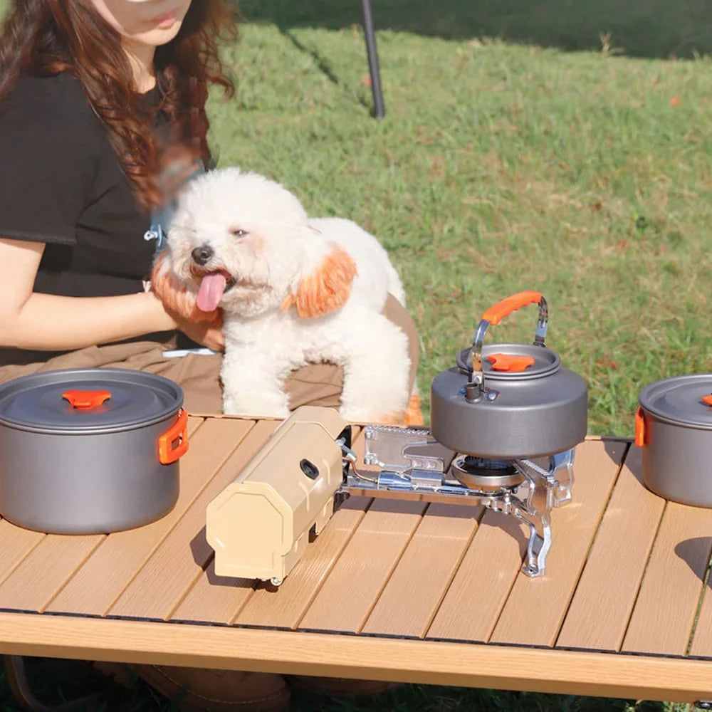Apexeon Portable Folding Camp Gases Butane Stove 2600W - Electronic Ignition, Carrying Bag - Essential for Cooking Camping Pincnic Backpacking Hiking