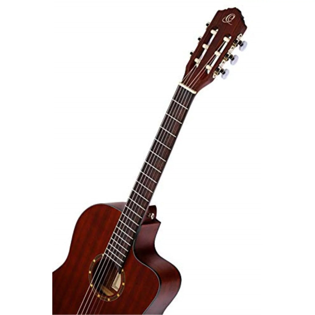 Ortega Family Series RCE125MMSN Thinline Acoustic-Electric Nylon Guitar Mahogany