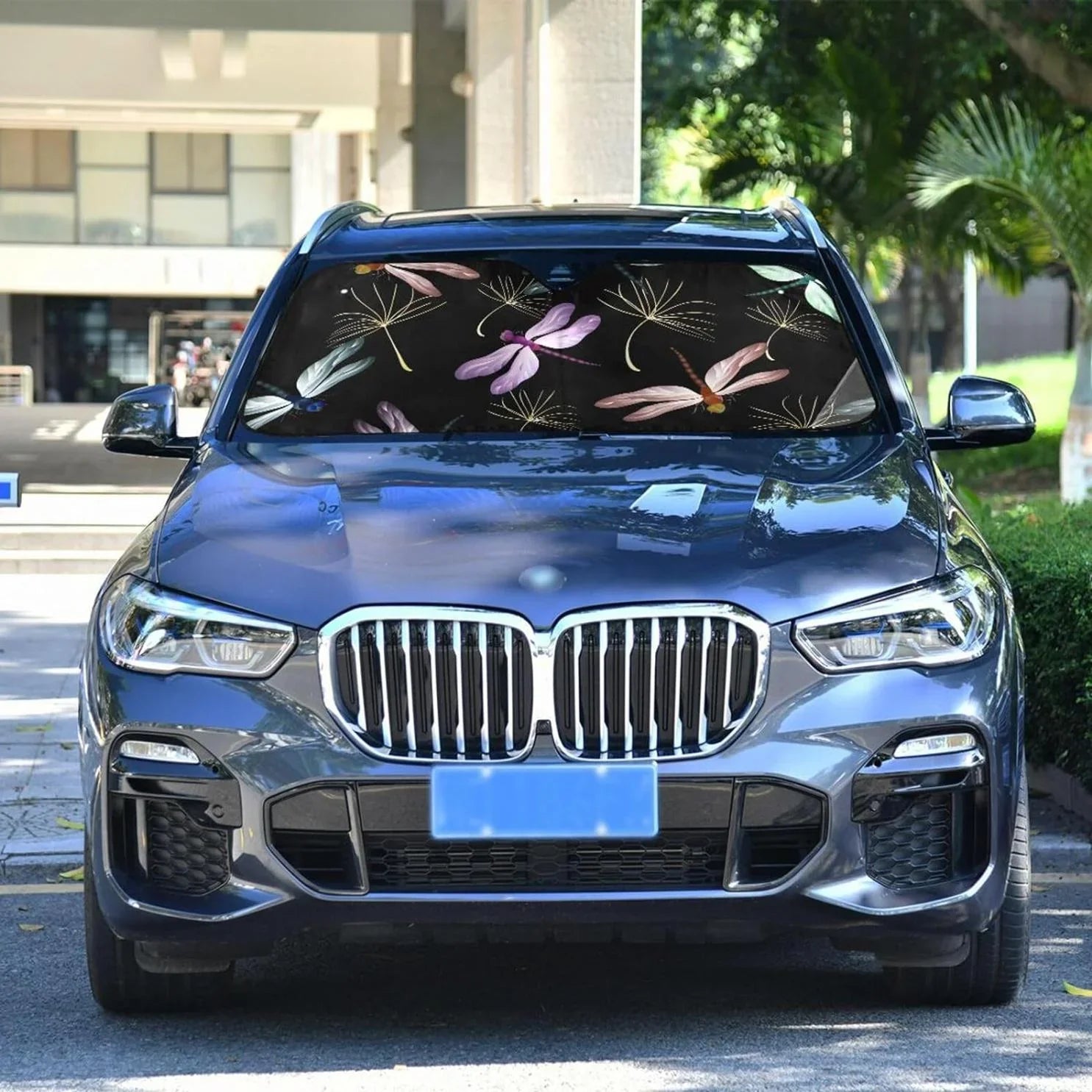 Hyjoy 55x27.6in Dragonfly Car Windshield Sun Shield Shade Foldable Sunshade for Blocks UV Rays Protector-Keeps Your Vehicle Cool for Most Sedans SUV Truck