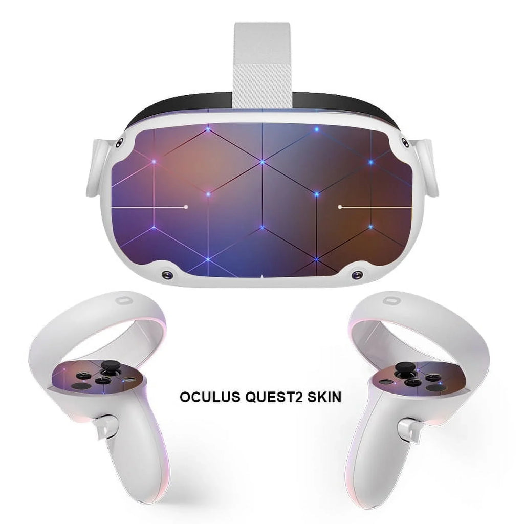 Meta Oculus Quest 2 All-In-One VR Headset, Touch Controllers, 256GB SSD, 1832x1920 up to 90 Hz Refresh Rate LCD, 3D Audio, Mytrix Head Strap, Carrying Case, Earphone, Futuristic Space Purple Stickers