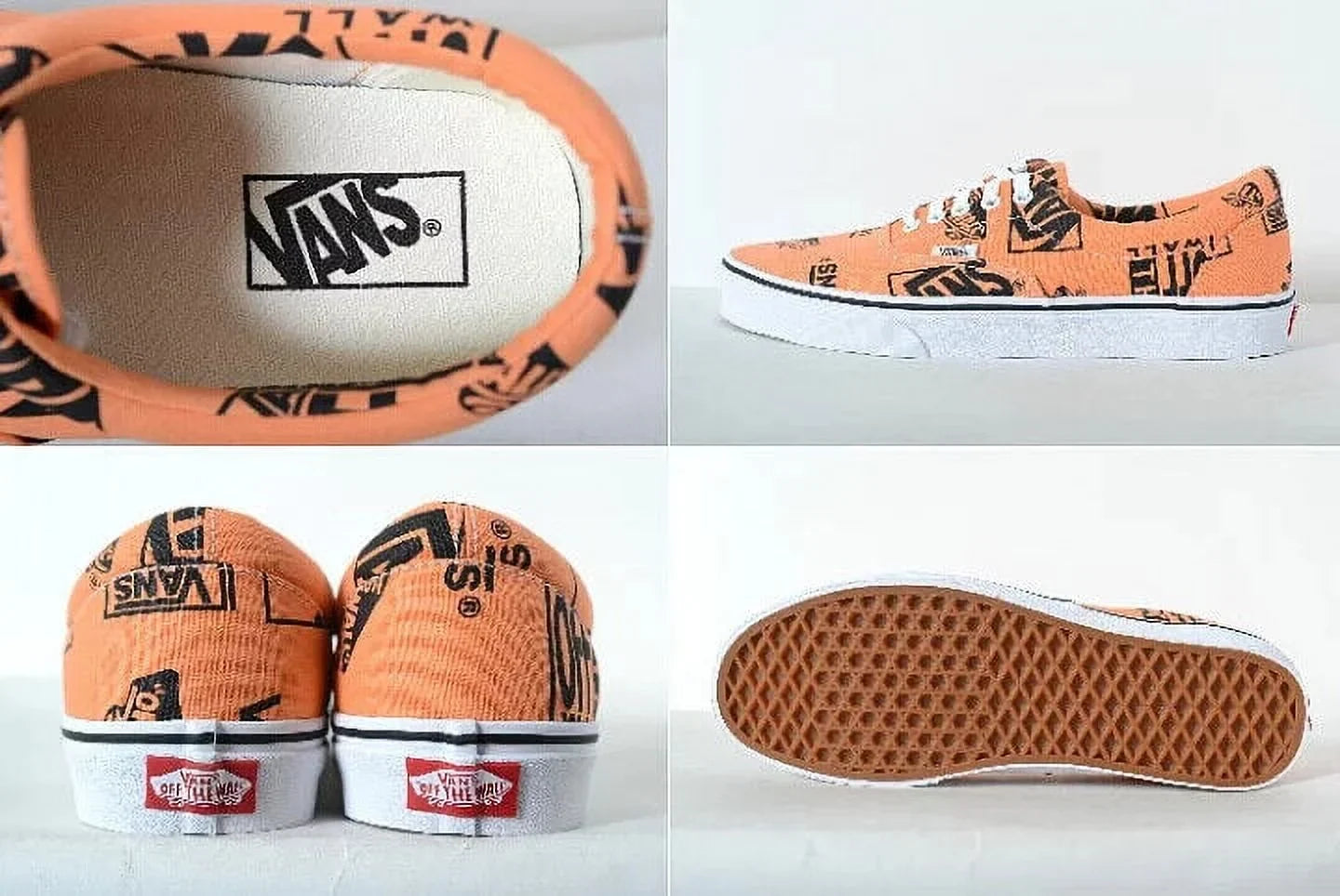 VANS ERA CLASSIC LOGO MIX LOW SKATEBOARD MEN SHOES TANGERINE/BLACK SIZE 11.5 NEW