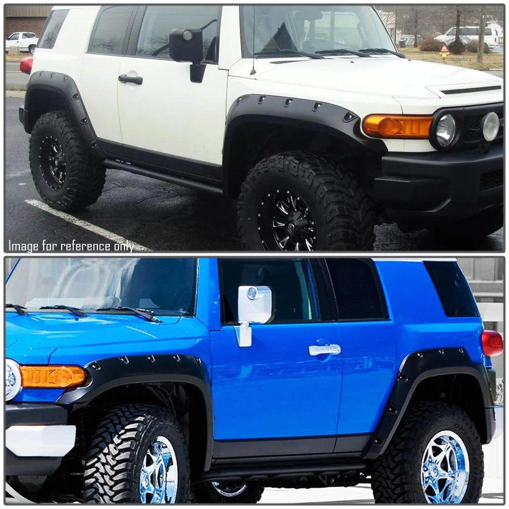 Fender Flares For 2007-2014 FJ Cruiser Pocket Riveted Style (Glossy Bump Texture) - 4 Pieces
