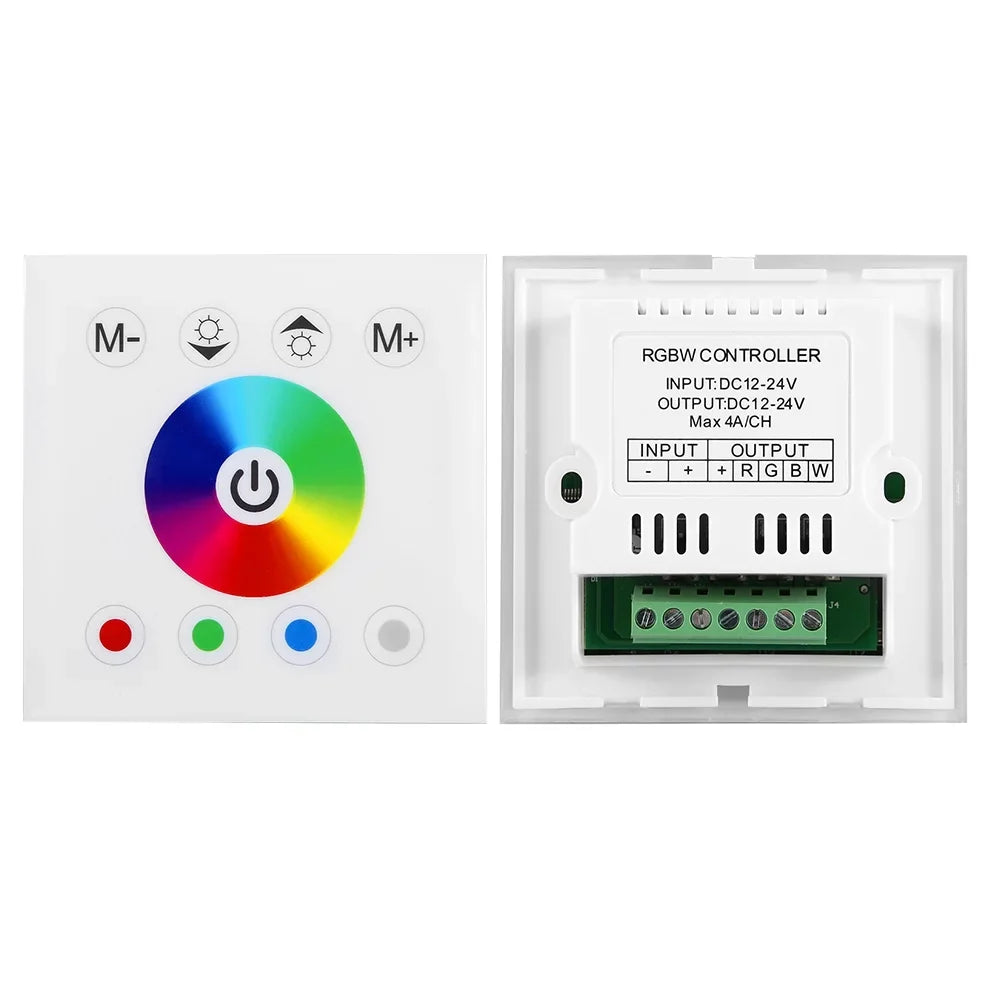 Kathlen Touch Panel Controller - Wall Mounted Colorful RGBW LED Touch Panel Controller Dimmer Switch for LED Strip Light(White)