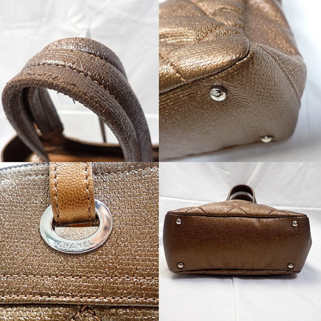 Pre-Owned CHANEL Chanel Paris Biarritz coated canvas hand tote bag (Fair)