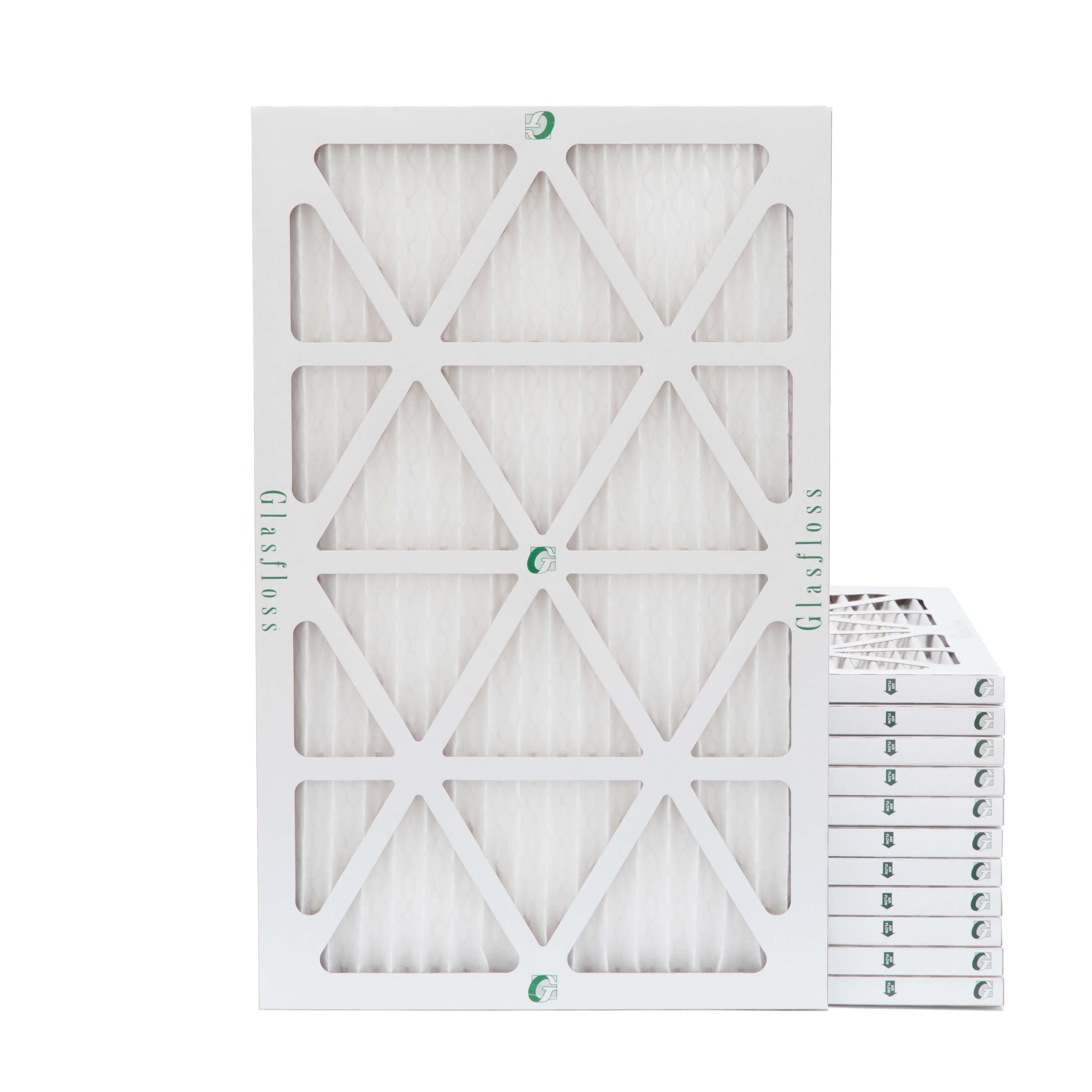 12 Pack of 14x24x1 MERV 13 Pleated Air Filters by Glasfloss. Actual Size: 13-1/2 x 23-1/2 x 7/8