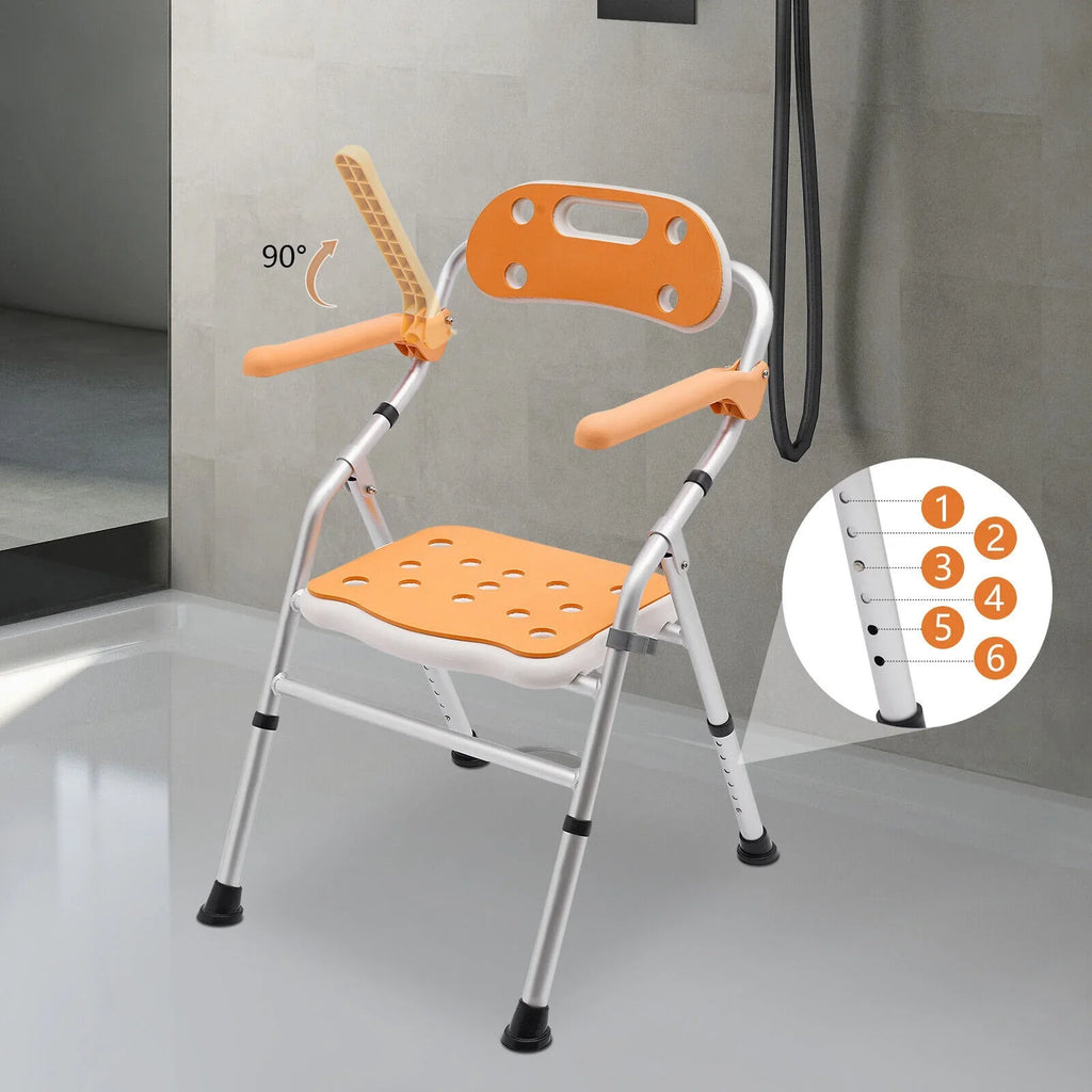 330lb Shower Stool Seat Tub Bench Folding Bath Chair for Seniors Handicap Adults