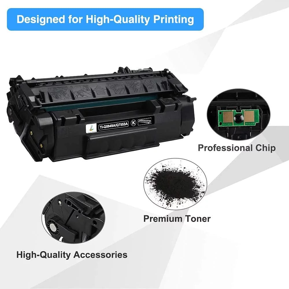 49A 53A Q5949A Halofox 49A Toner Cartridge Replacement for HP 49A Q5949A 53A Q7553A 49X Q5949X for HP Laserjet 1320 1320n 3390 1160 1320tn 1320nw 3392 P2015 P2015dn Printer Ink (Black, 6-Pack)