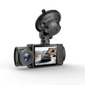 Gecheer 3 Cameras Dash Cam 2in Clear Car Rearview Mirror Car Video Recording Multi-Language Car Recorder Auto Safety Driving Recorder