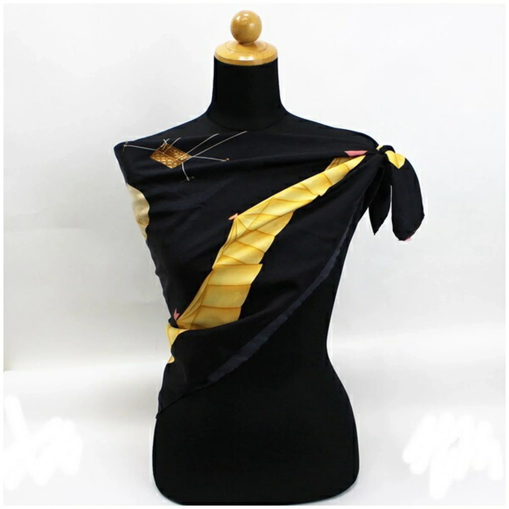 Pre-Owned Bvlgari silk scarf muffler black balloon pattern BVLGARI ladies tapestry (Good)
