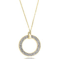 Blue Box Boutique Inc Open Circle Silver Glitter Pendant Long Necklace for Women, Teens