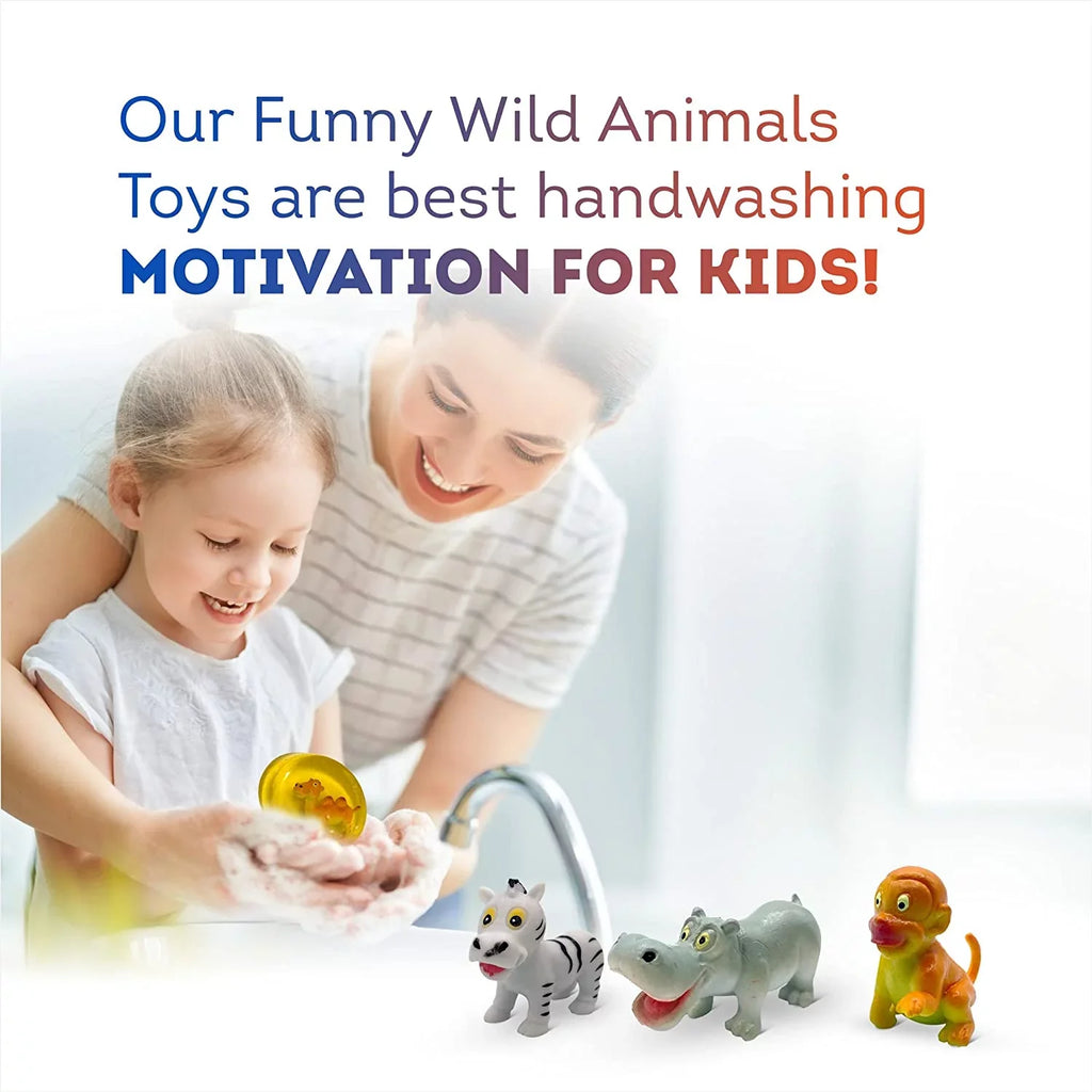 Kids Soap with Toys Inside Funny Animals Surprise Glycerin Soap Bar Collect All 12 Wild Animals Toys Moisturizing Handmade in USA Natural and Safe by Relaxcation 4 Set
