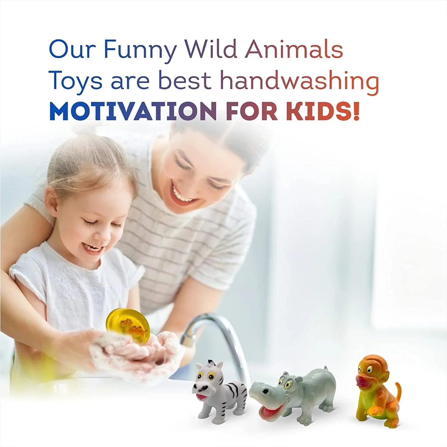 Kids Soap with Toys Inside Funny Animals Surprise Glycerin Soap Bar Collect All 12 Wild Animals Toys Moisturizing Handmade in USA Natural and Safe by Relaxcation 4 Set