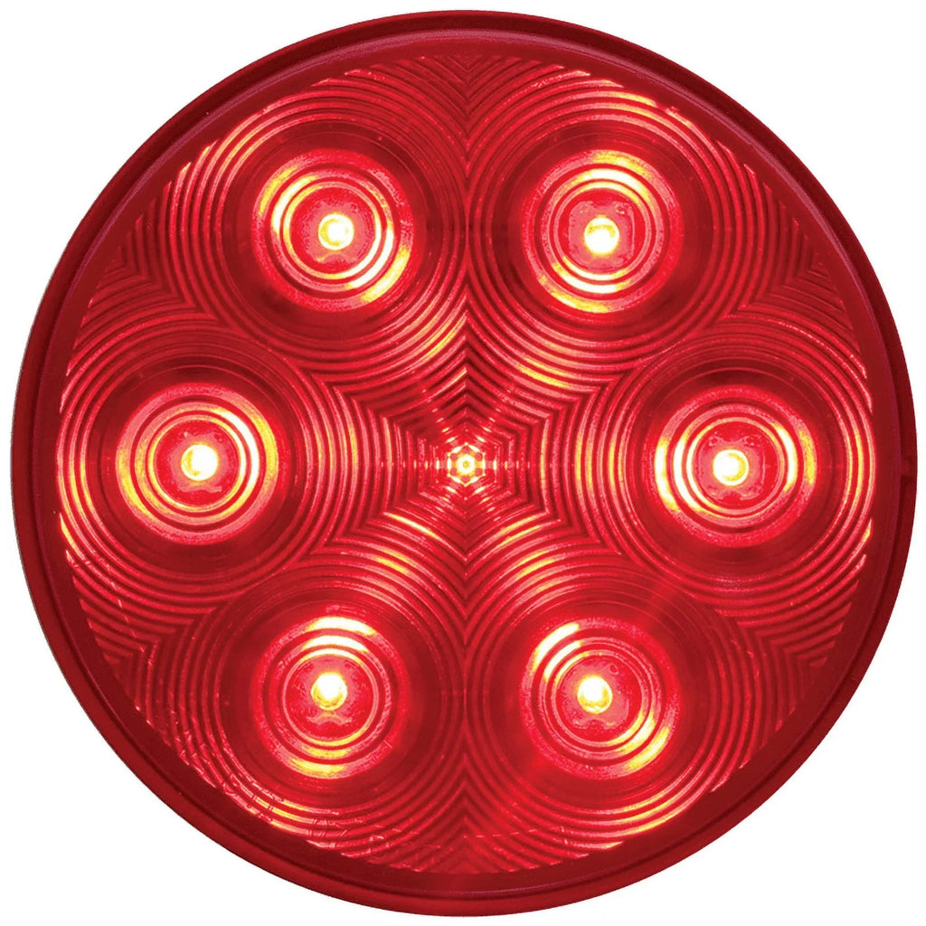 Optronics 4" Round Red LED 7 Diode Stop Turn Tail Light With Climate 3 Pin STL13RMB