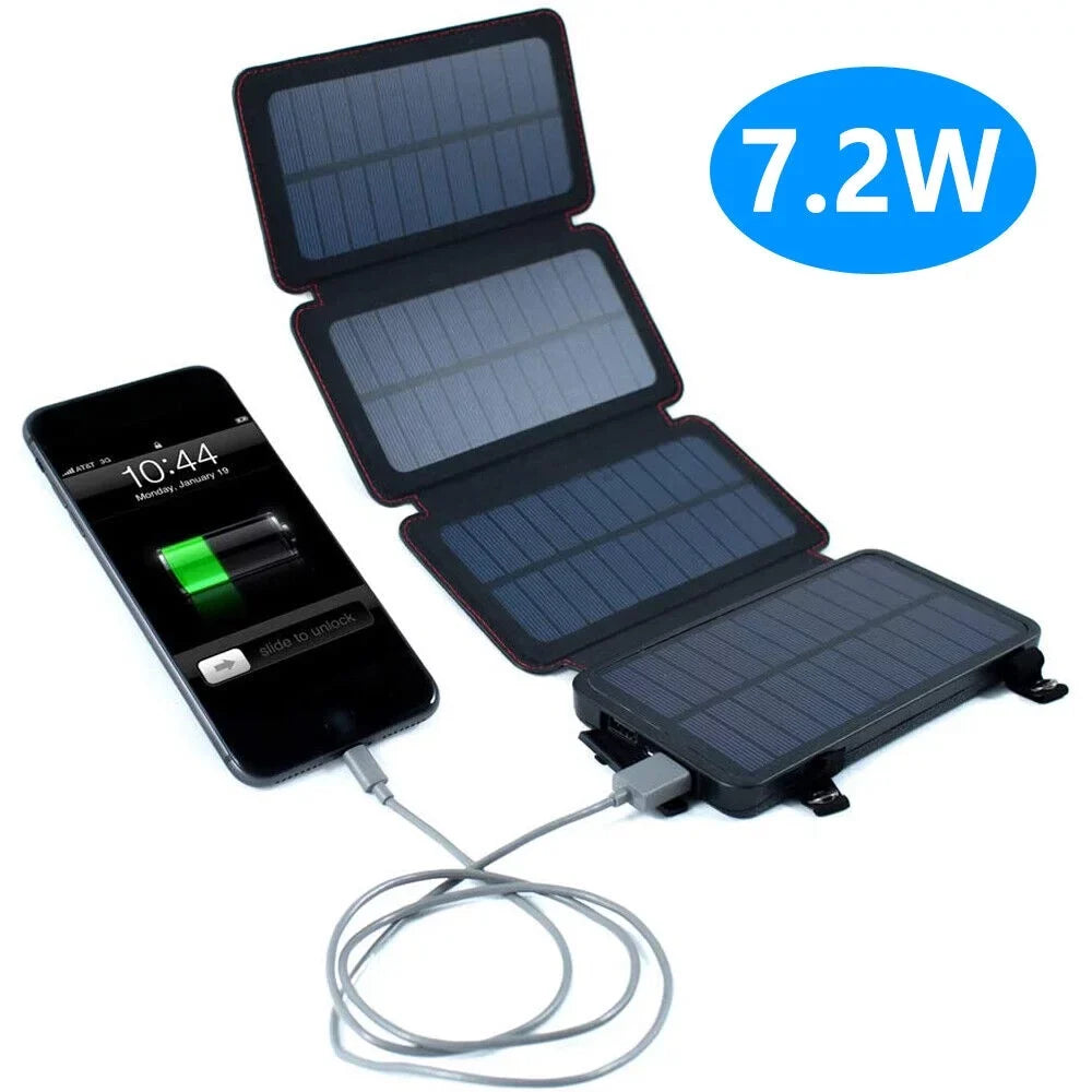 JLLOM Portable Solar Power Bank Mobile Phone Charger Panel Waterproof Outdoor Camping