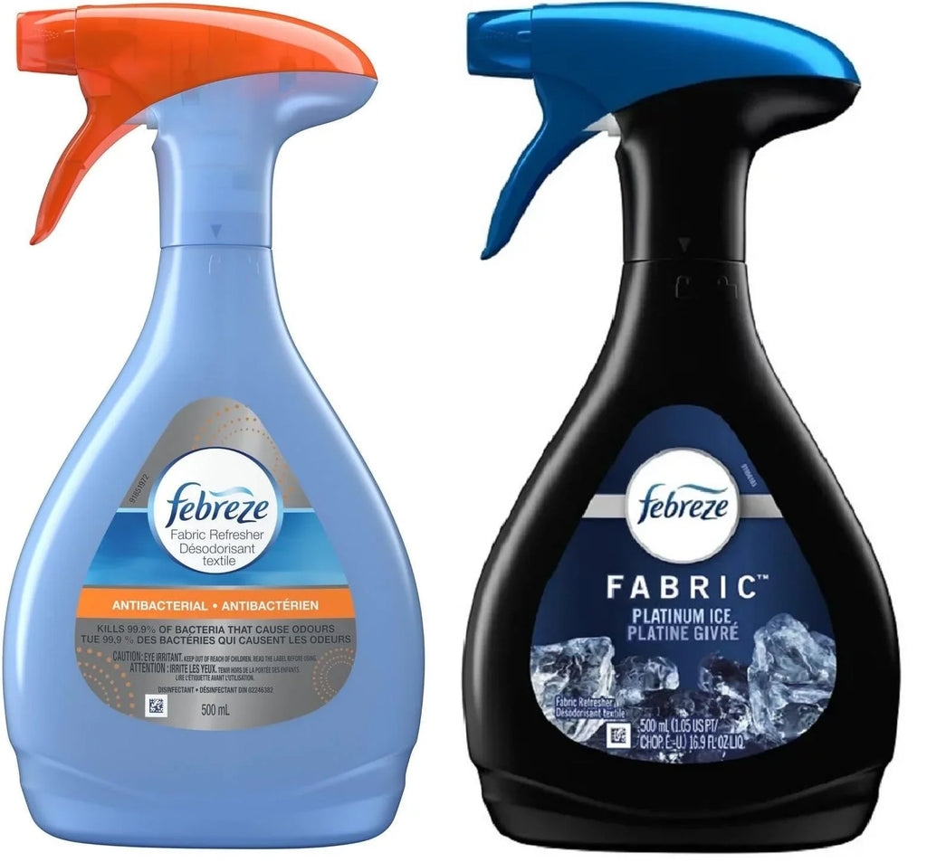 Febreze Fabric Refresher, Odor Eliminator Spray, Antibacterial And Platinum Ice, 16.9Oz (Pack Of 2)