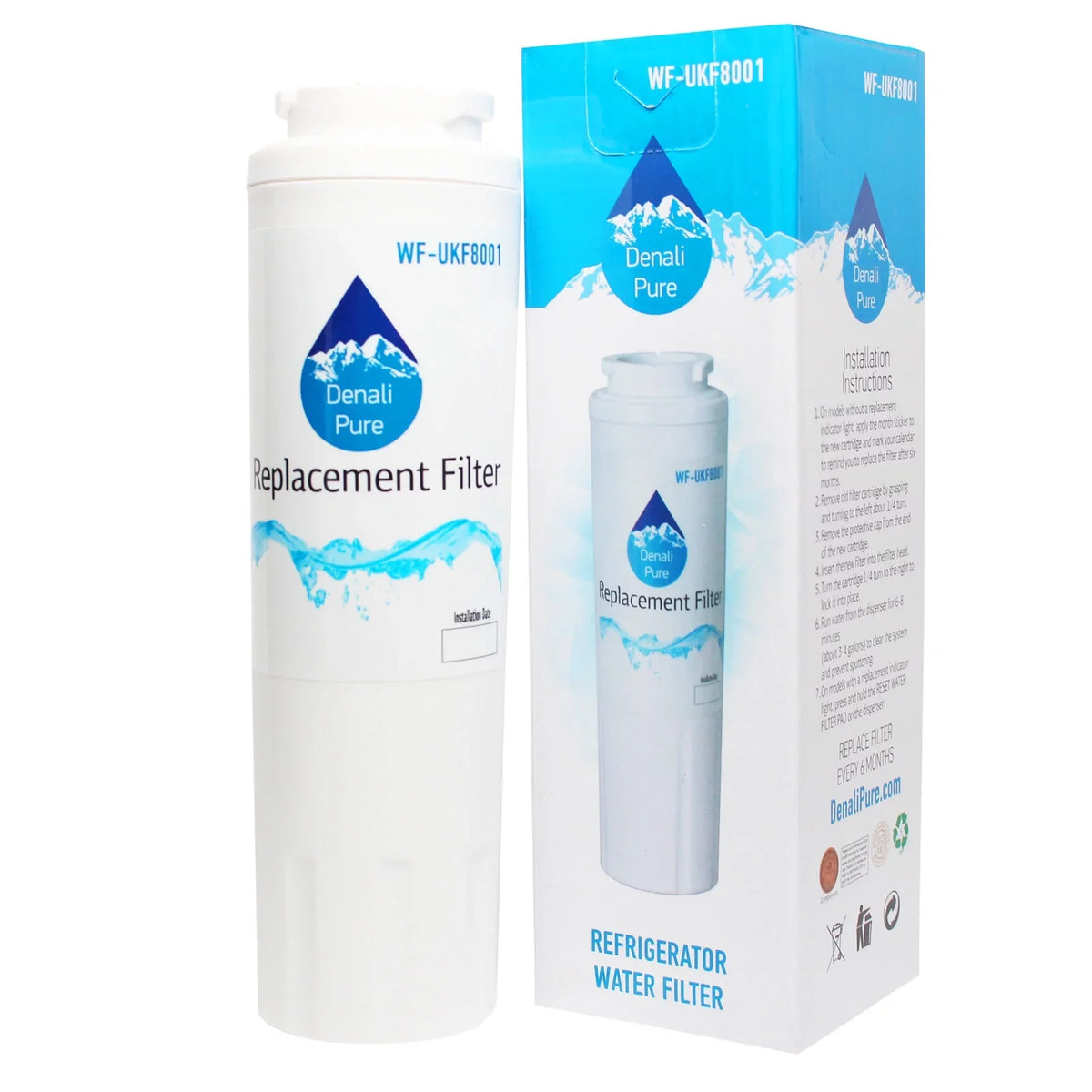 3-Pack Replacement for Whirlpool GZ25FSRXYY4 Refrigerator Water Filter - Fitting with Whirlpool 4396395 Fridge Water Filter Cartridge - Denali Pure Brand