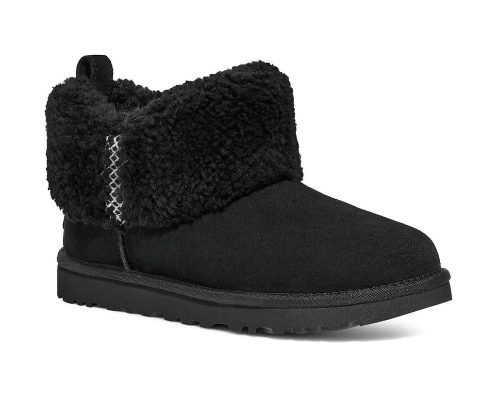 UGG Women's Ultra Mini Braid Boot 1151750, Black, Size 8