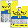 Nordic Pure 20x25x4 (3 5/8) Pleated MERV 10 Air Filters 2 Pack