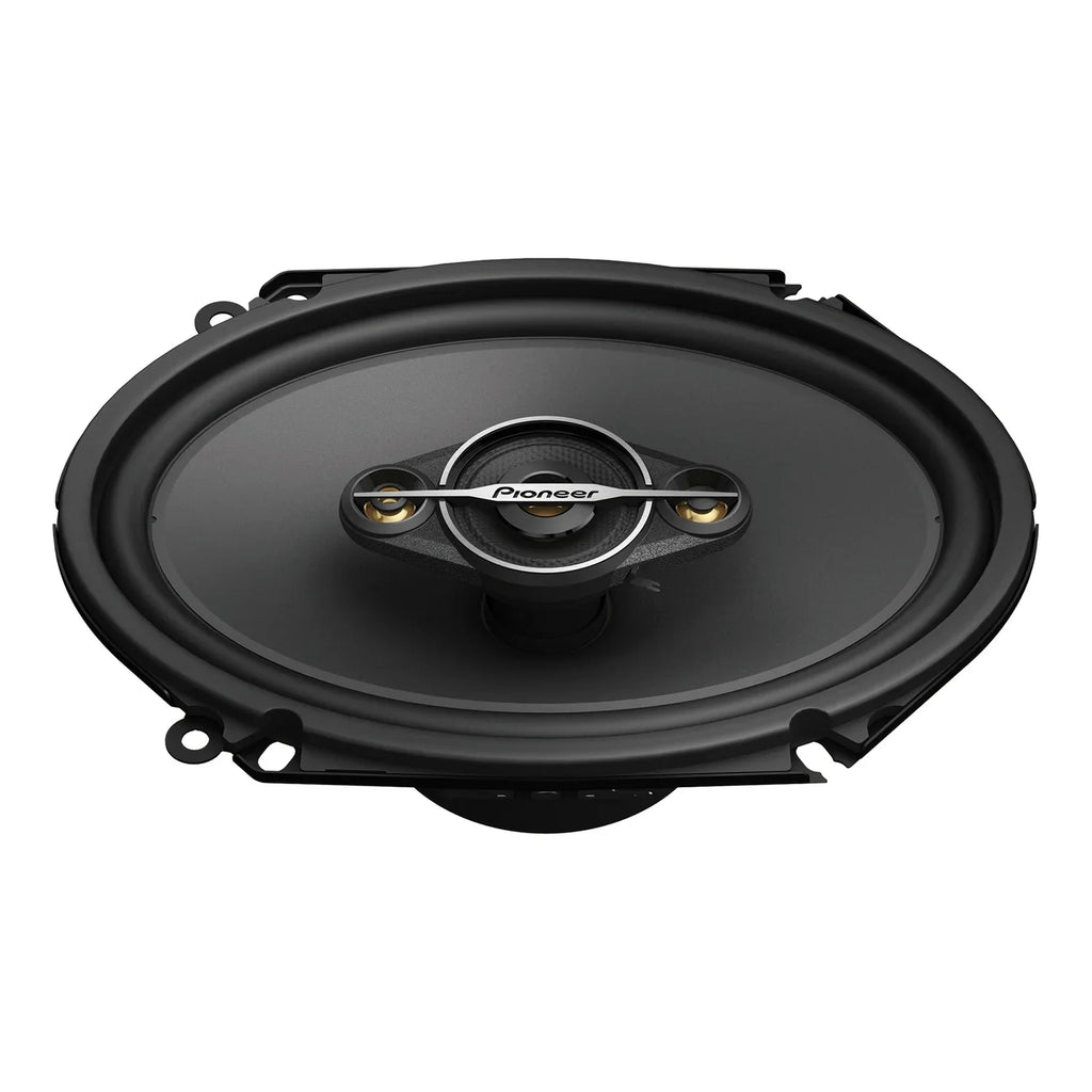 Pioneer TS-A6881F 6-In. x 8-In. 350-Watt 4-Way Full-Range Coaxial Speakers Black and Gold, Max Power 2 Pack, TS-A6881F