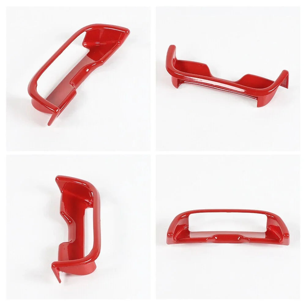 Teledu ABS Red Center Console Armrest Button Trim , 2pcs m