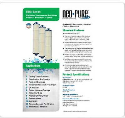 Neo-Pure 20 Micron Big Bubba Depth Cartridge BB150-HMB20 Replacement Filter Fitting with Watts BBC-150-D20 Big Bubba BBH-150 housing