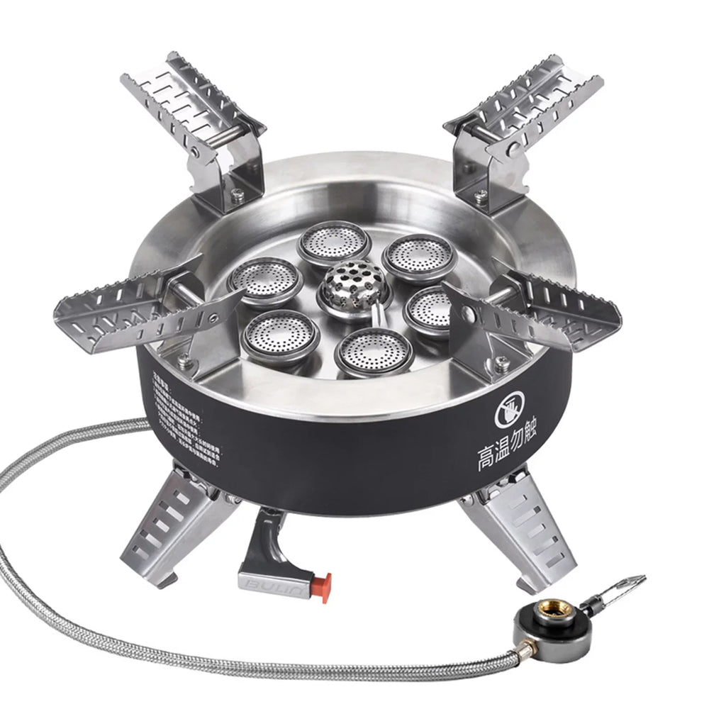 Dcenta Collapsible Camping Stove, 18000W High Seven core Gas Stove, Windproof Backpacking Stove, Fishing Hiking Traveling