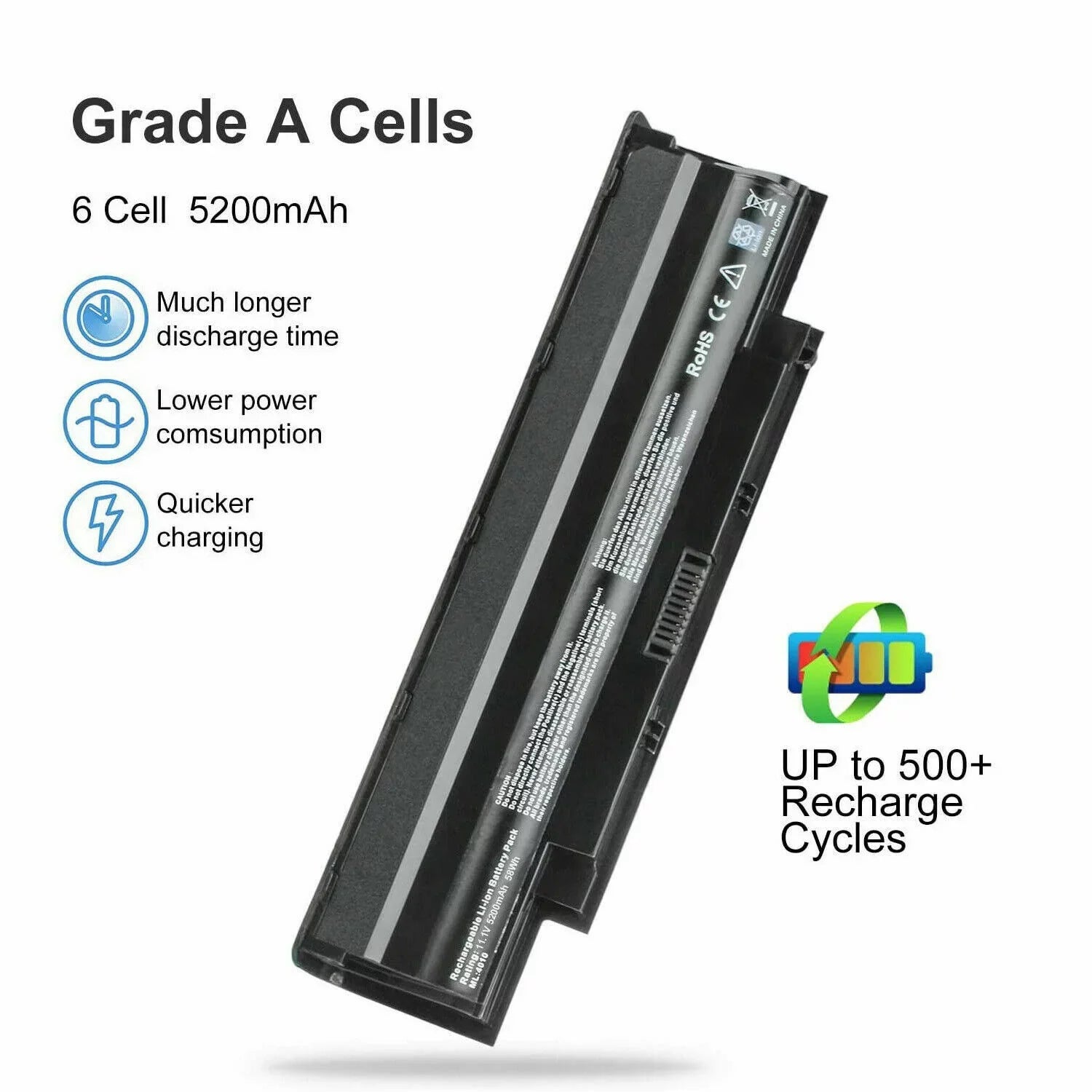 Battery For Inspiron 15r 17r 14r 13r N5110 N5010 N4110 N4010 N7110 N3010