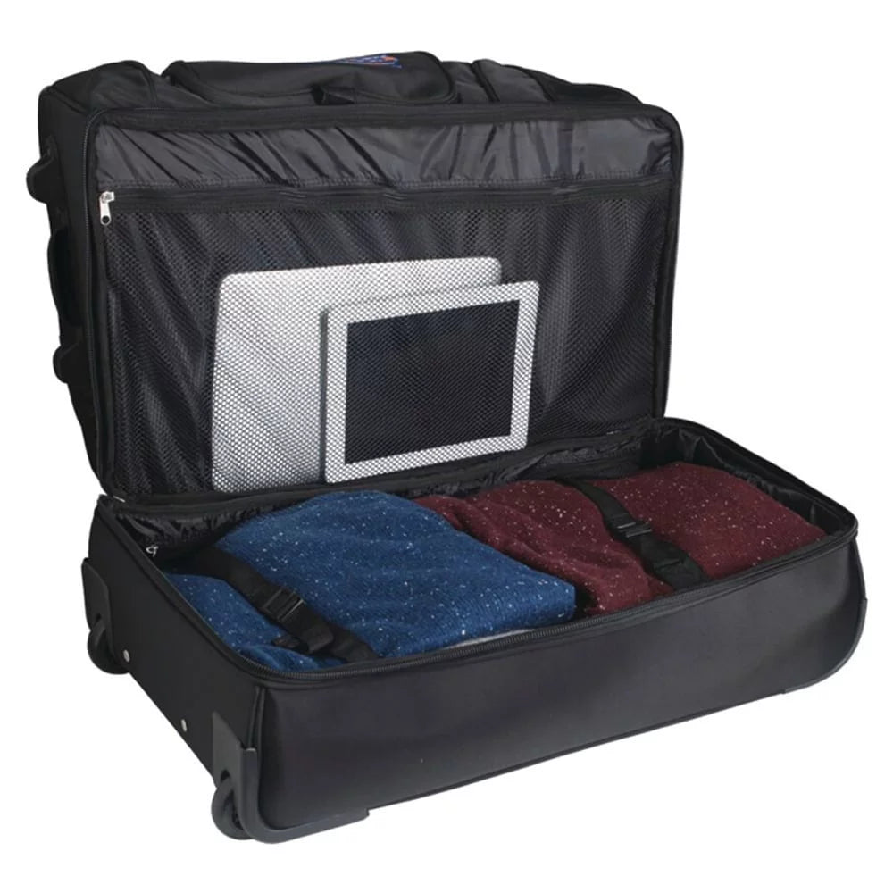 MOJO Ohio State Buckeyes Black 27'' 2-Wheel Drop Bottom Rolling Duffel Bag