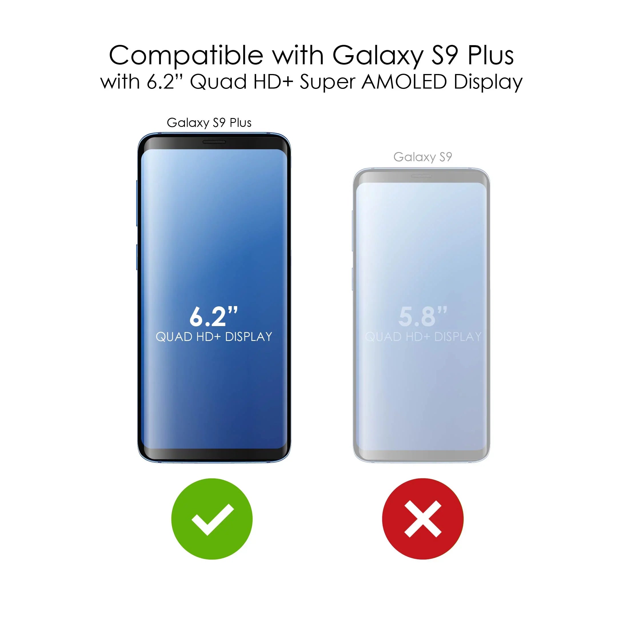 DistinctInk Clear Shockproof Hybrid Case for Samsung Galaxy S9+ PLUS (6.2" Screen) - TPU Bumper Acrylic Back Tempered Glass Screen Protector - Real Girls Go Scuba Diving