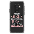DistinctInk Clear Shockproof Hybrid Case for Samsung Galaxy S9+ PLUS (6.2" Screen) - TPU Bumper Acrylic Back Tempered Glass Screen Protector - Real Girls Go Scuba Diving