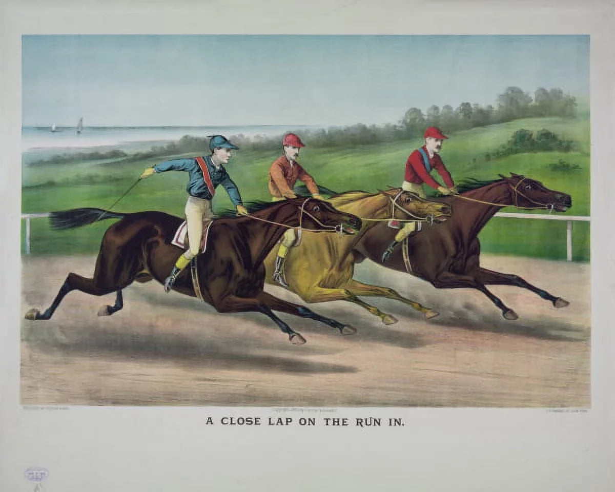 Print: A Close Lap On The Run In, 1886