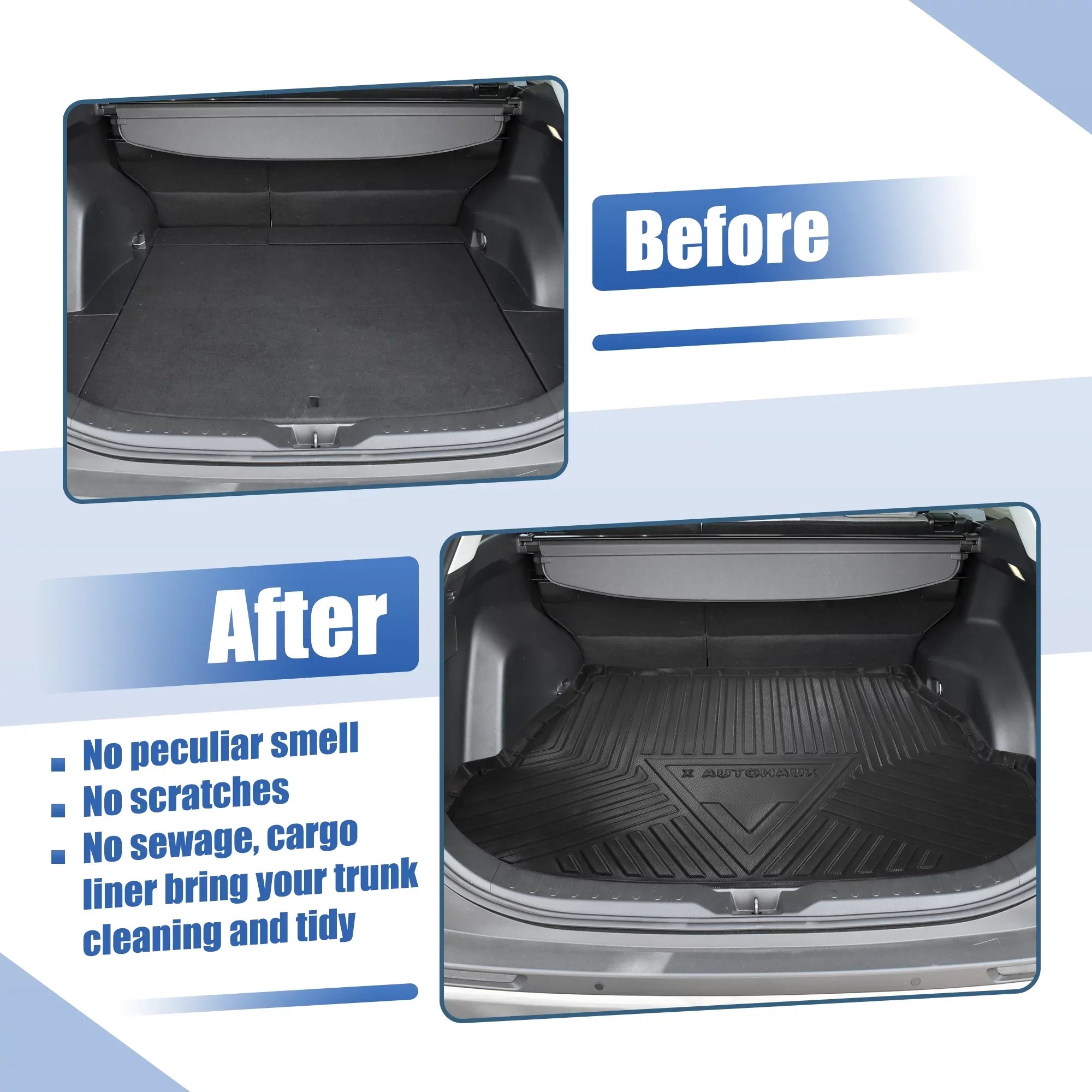 Unique Bargains Cargo Trunk Tray Cargo Liner Cargo Trunk Floor Mat Waterproof Protector for Toyota RAV4 2019-2022