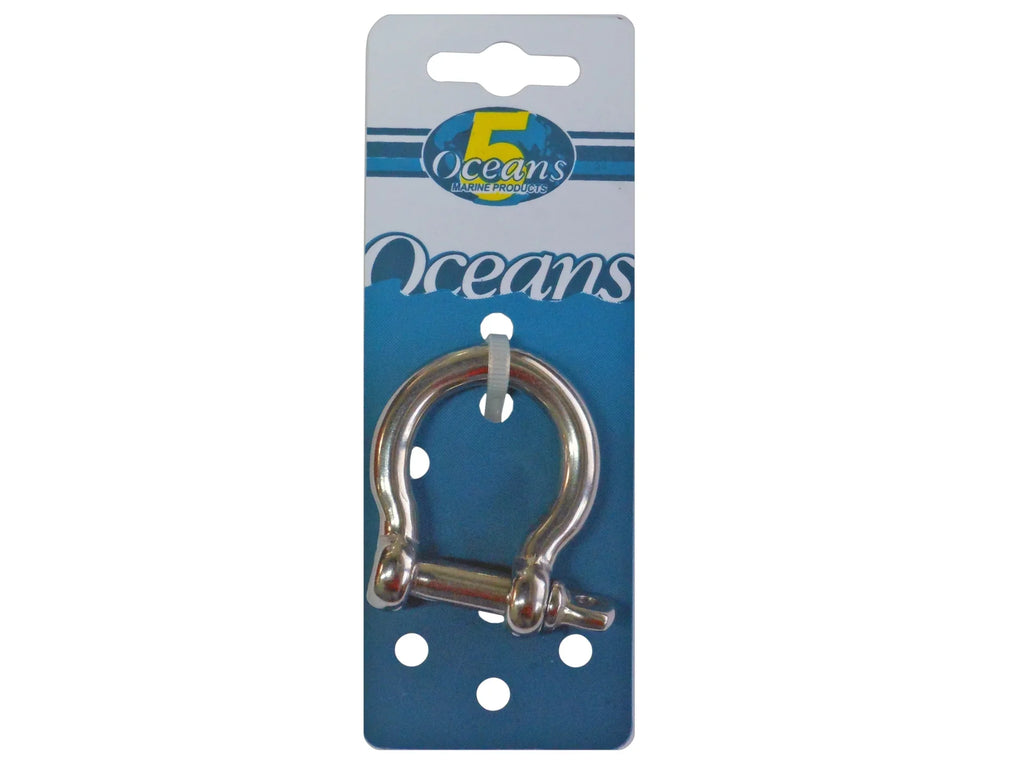 Five Oceans 5/8 Screw Pin Bow Shackles, Stainless Steel Anchor Shackle for Ship Ship FO430