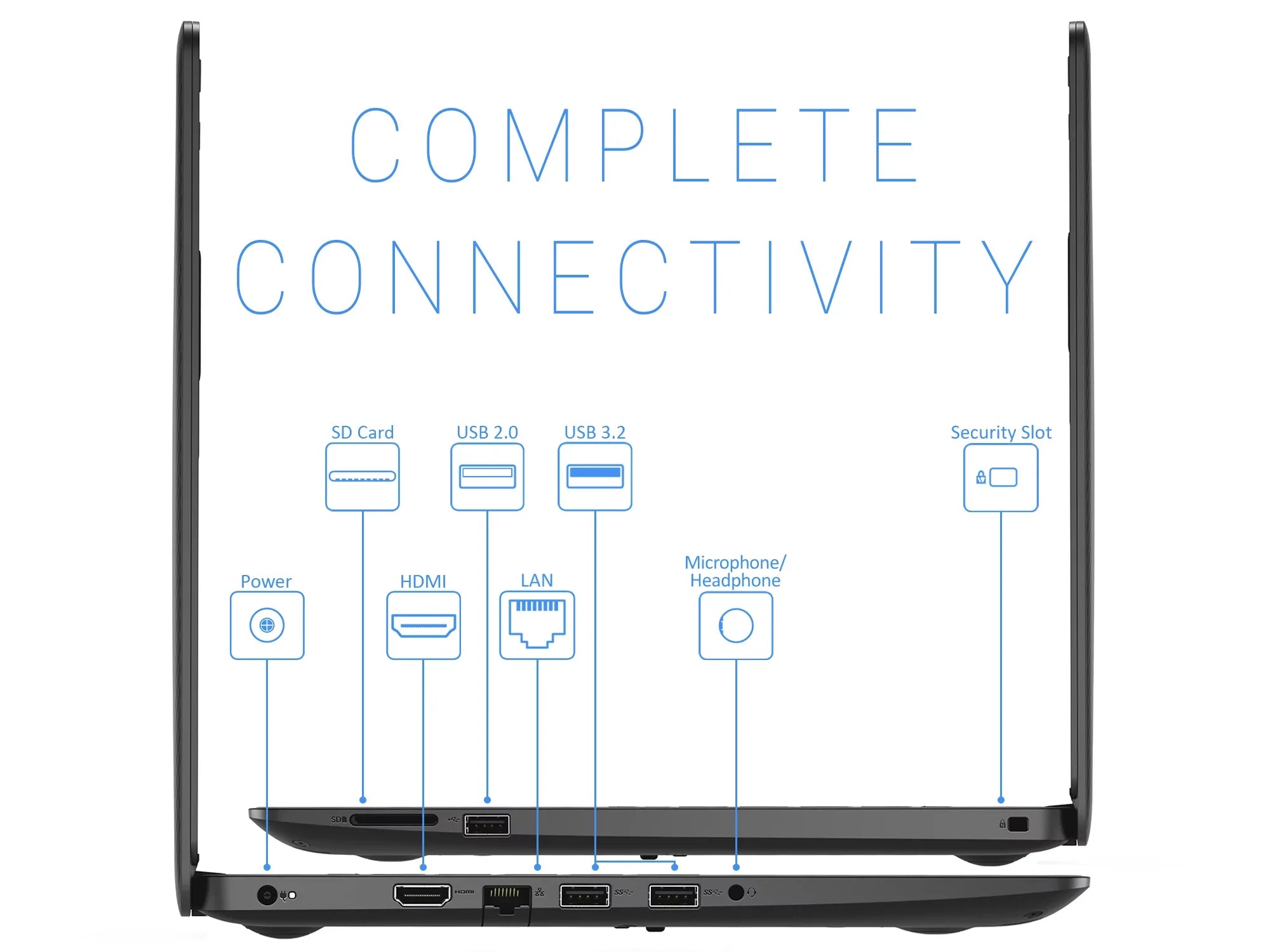 Inspiron 3493 Laptop, 14" FHD Display, i5-1035G4 Upto 3.7GHz, 16GB RAM, 1TB NVMe SSD, HDMI, Card Reader, Wi-Fi, Bluetooth, Windows 10 Pro
