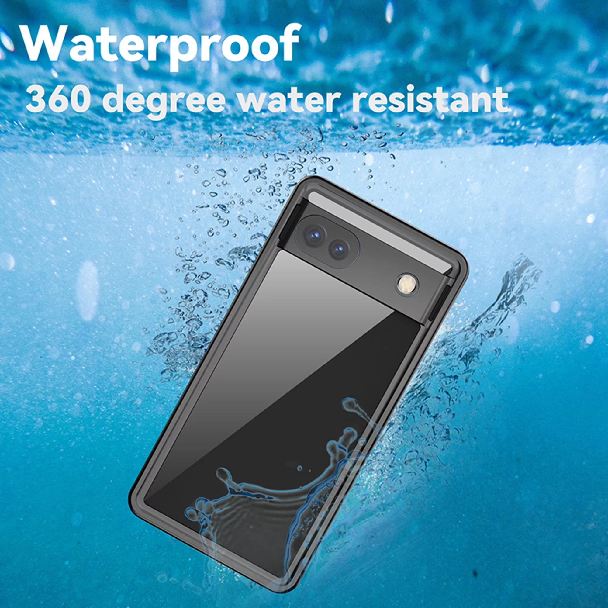 Waterproof Case for Google Pixel 6A, Built-in Screen Protector Full Body Protection Rugged Case Underwater Dustproof Drop Protection Shield for Google Pixel 6a