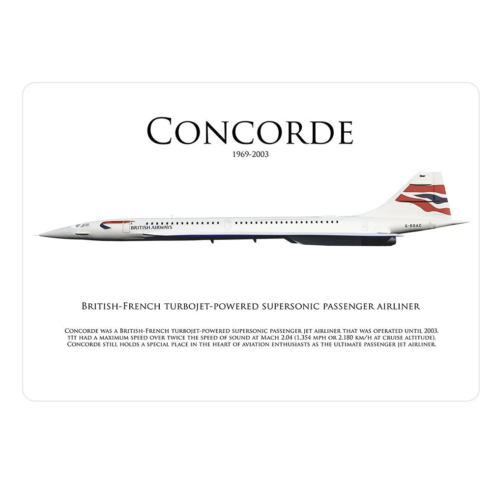 British Airways Concorde White Aluminum Print