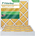 Filterbuy 23.5x23.5x1 MERV 11 Pleated HVAC AC Furnace Air Filters (4-Pack)