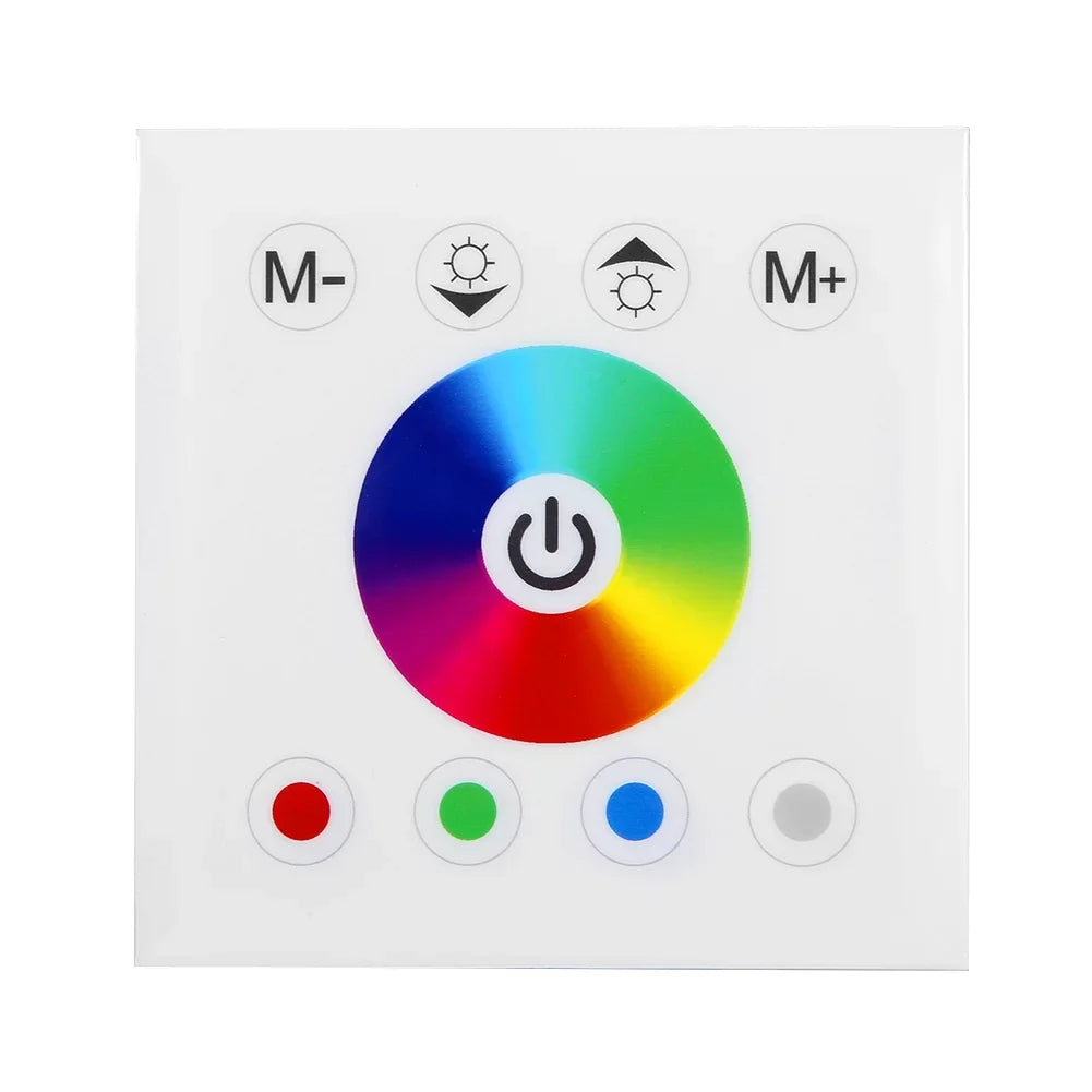 Kathlen Touch Panel Controller - Wall Mounted Colorful RGBW LED Touch Panel Controller Dimmer Switch for LED Strip Light(White)