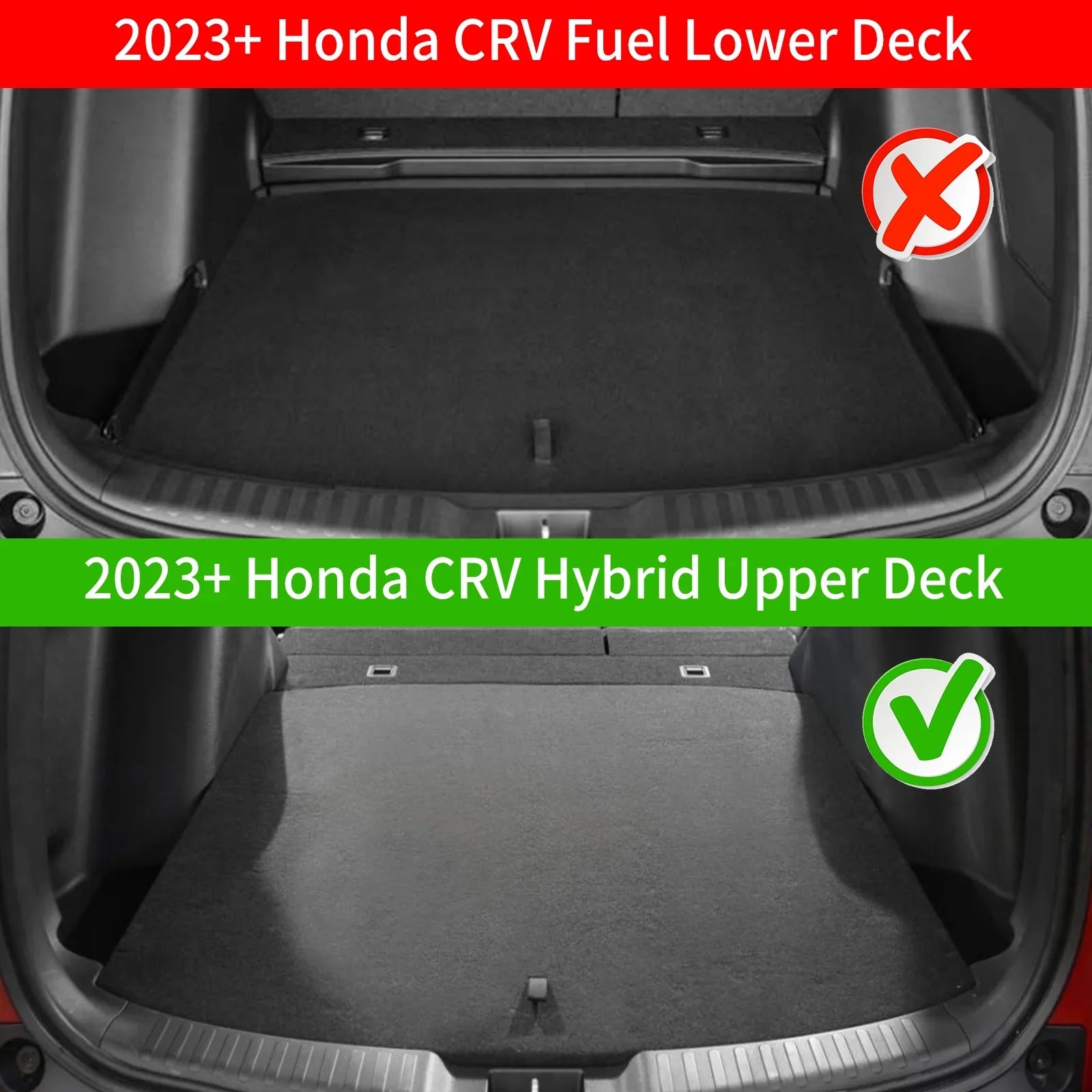Cargo Mat Matching with 2023 2024 Honda CRV Hybrid Cargo Liner Trunk Mat Back Seat Protection Protector Honda CR-V Accessories (Fit Upper Deck, Trunk Mat+Backrest Mats)