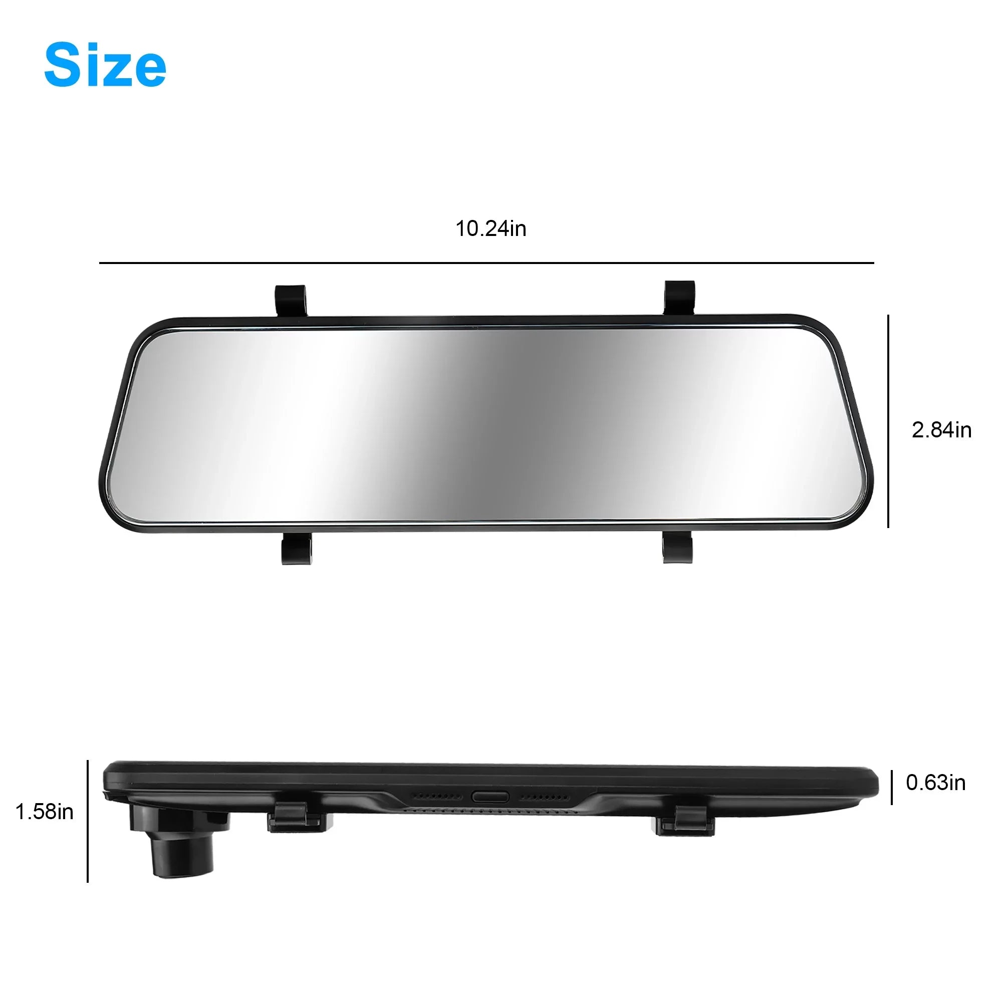 Car Rear View Mirror Camera, TSV 1080P Dash Cam Backup Camera, Dual Driving Recorder with Night Vision, G-Sensor, IPS Touch Screen