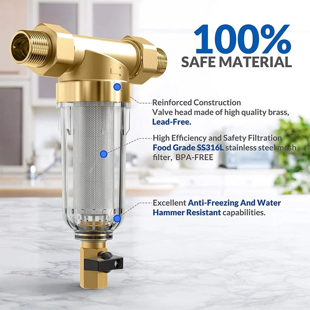 KingFurt Spin Down Sediment Filter - Long-lasting 316L Material, Reusable Design to Save Costs - Fits All Pipes, Easy Maintenance